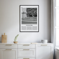 College Park Travel B&W Poster