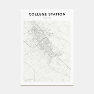 College Station Map Portrait Poster