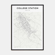 College Station Map Portrait Poster