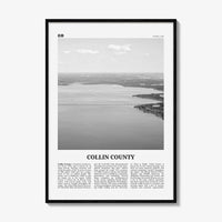 Collin County Print Black and White, Collin County Wall Art, Collin County Poster, Collin County Photo, Collin County Wall Décor, Collin Map