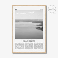 Collin County Print Black and White, Collin County Wall Art, Collin County Poster, Collin County Photo, Collin County Wall Décor, Collin Map