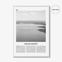 Collin County Print Black and White, Collin County Wall Art, Collin County Poster, Collin County Photo, Collin County Wall Décor, Collin Map