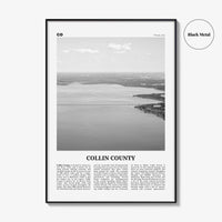 Collin County Print Black and White, Collin County Wall Art, Collin County Poster, Collin County Photo, Collin County Wall Décor, Collin Map