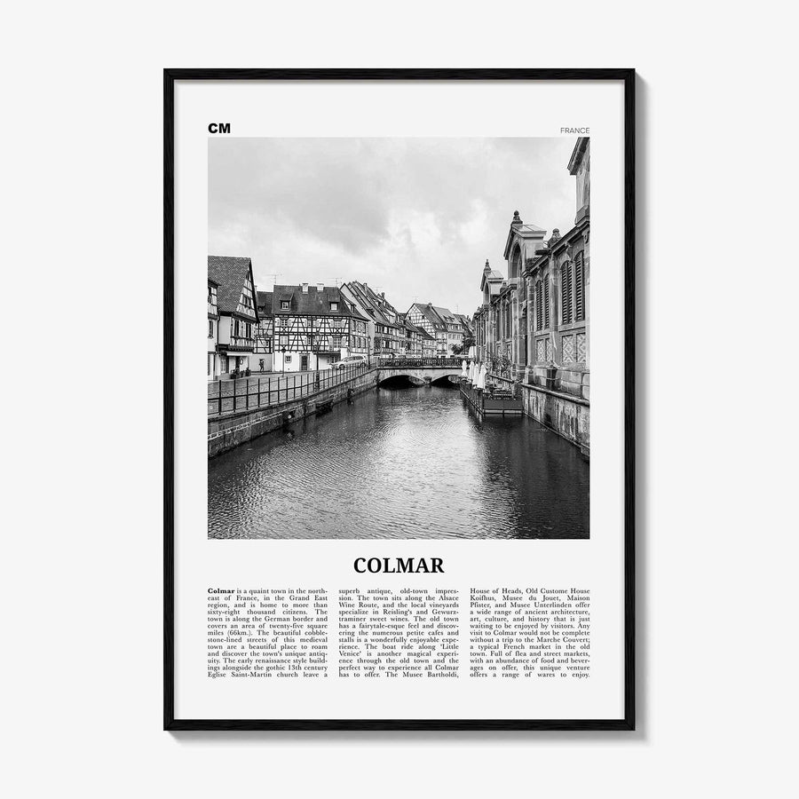 Colmar Print Black and White, Colmar Wall Art, Colmar Poster, Colmar Photo, Colmar Map, France
