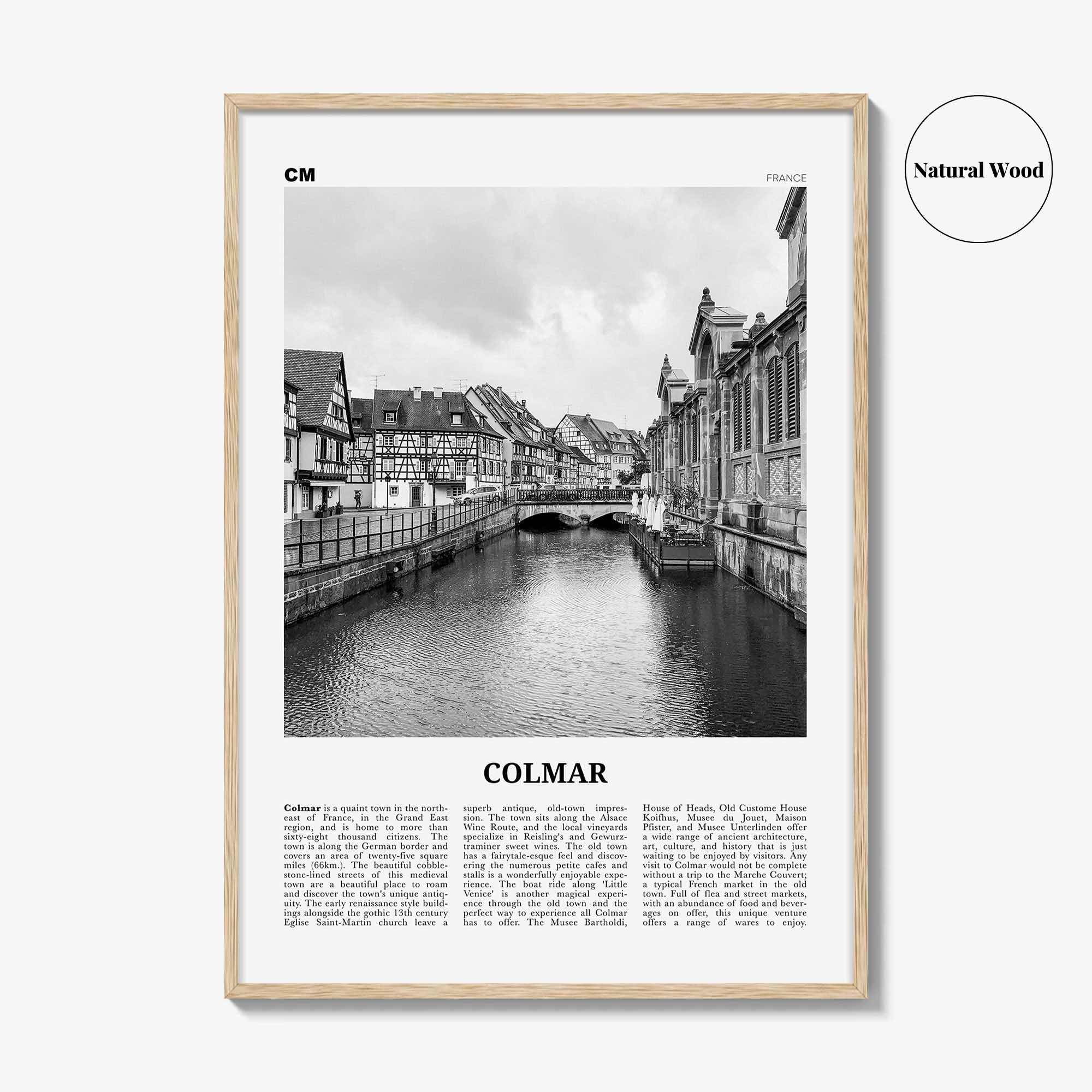 Colmar Print Black and White, Colmar Wall Art, Colmar Poster, Colmar Photo, Colmar Map, France