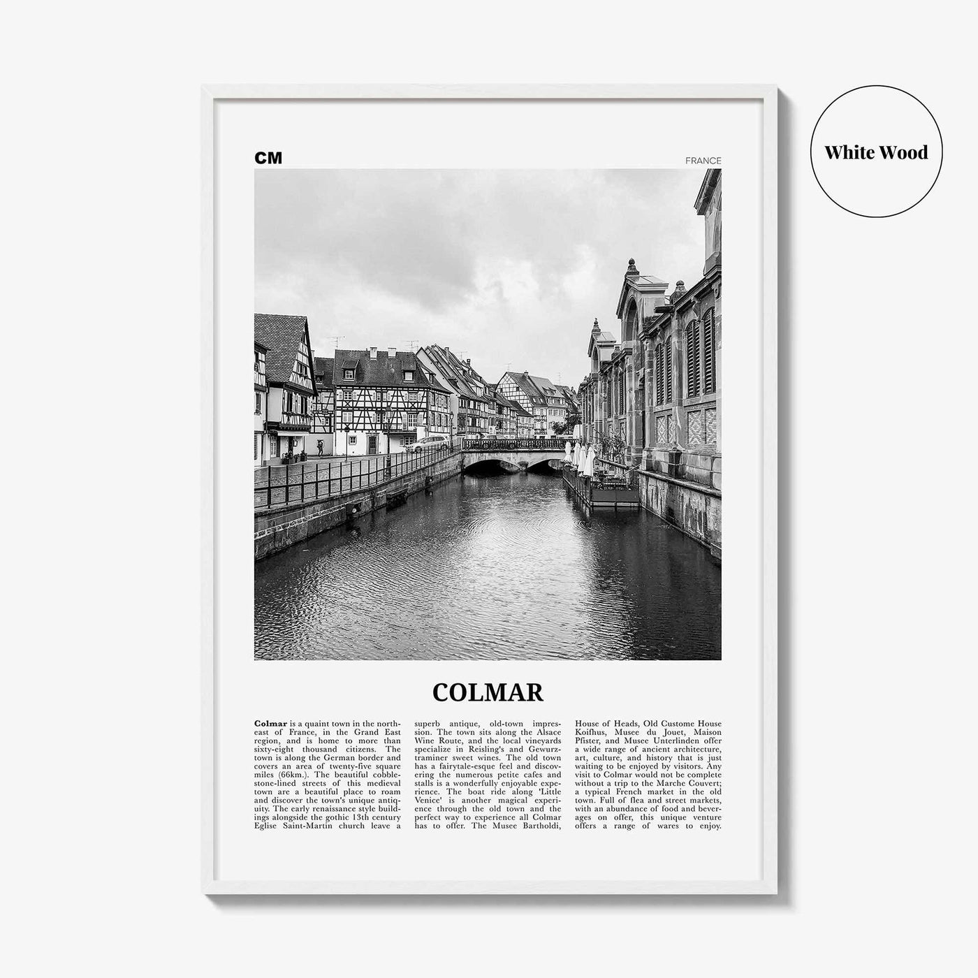 Colmar Print Black and White, Colmar Wall Art, Colmar Poster, Colmar Photo, Colmar Map, France