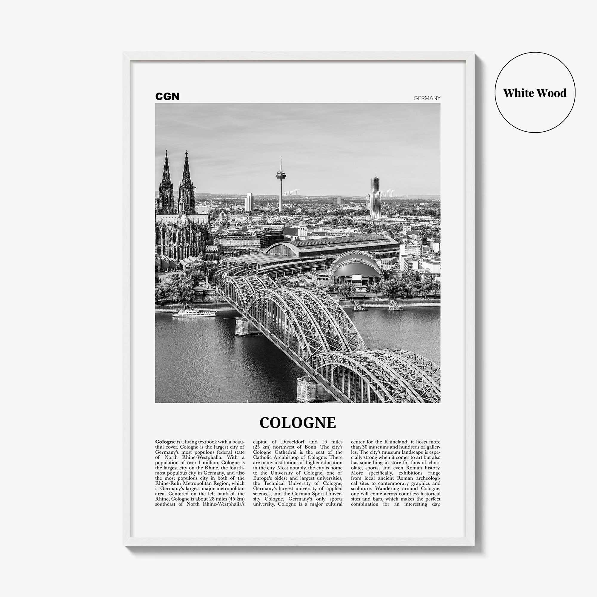 Cologne Print Black and White, Cologne Wall Art, Cologne Poster, Cologne Photo, Cologne Wall Decor, Germany, Köln, Deutschland Europe