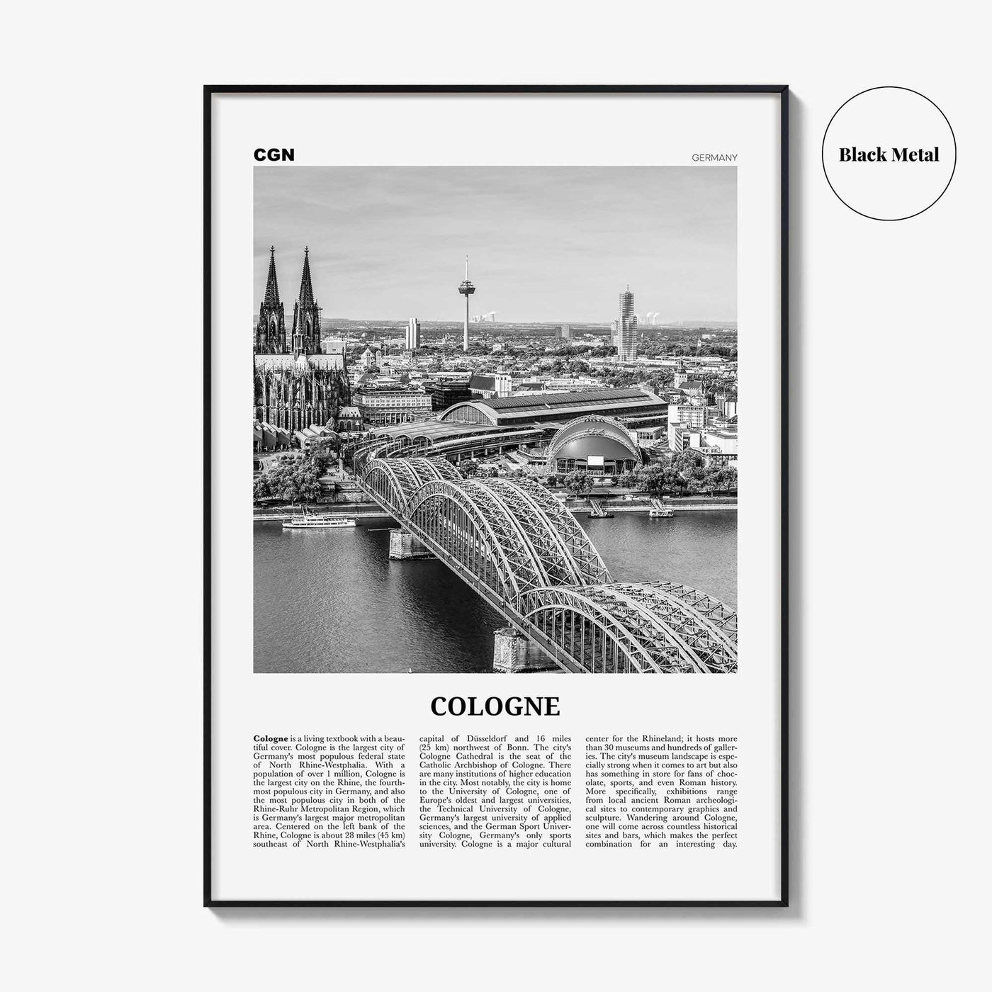 Cologne Print Black and White, Cologne Wall Art, Cologne Poster, Cologne Photo, Cologne Wall Decor, Germany, Köln, Deutschland Europe