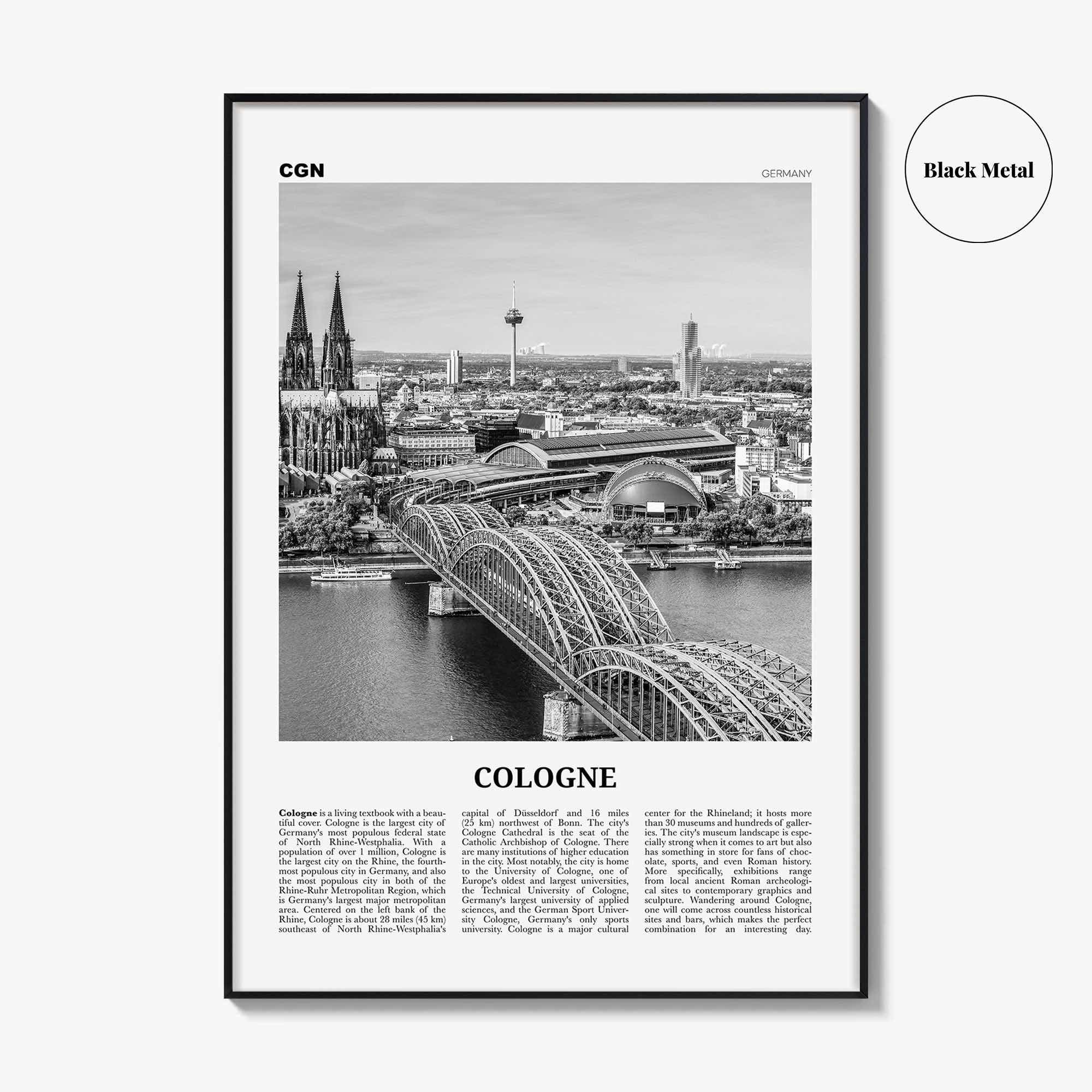 Cologne Print Black and White, Cologne Wall Art, Cologne Poster, Cologne Photo, Cologne Wall Decor, Germany, Köln, Deutschland Europe