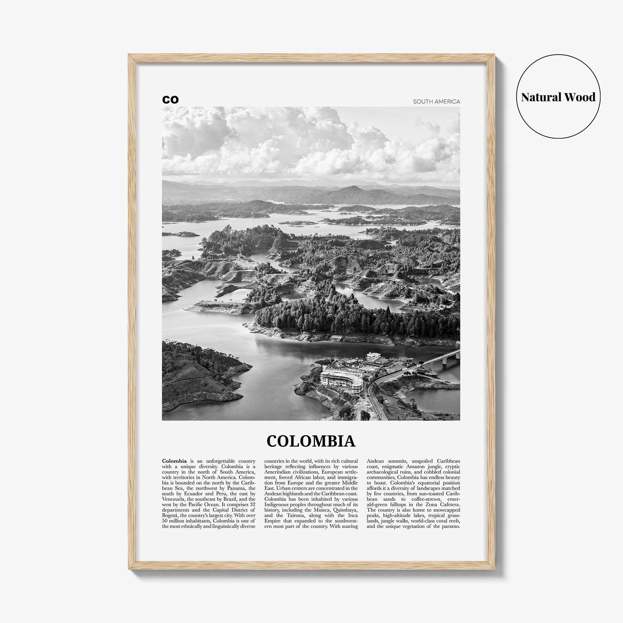 Colombia Print Black and White No 1, Colombia Wall Art, Colombia Poster, Colombia Photo, Bogota, Bogotá, Medellin, Cali, South America