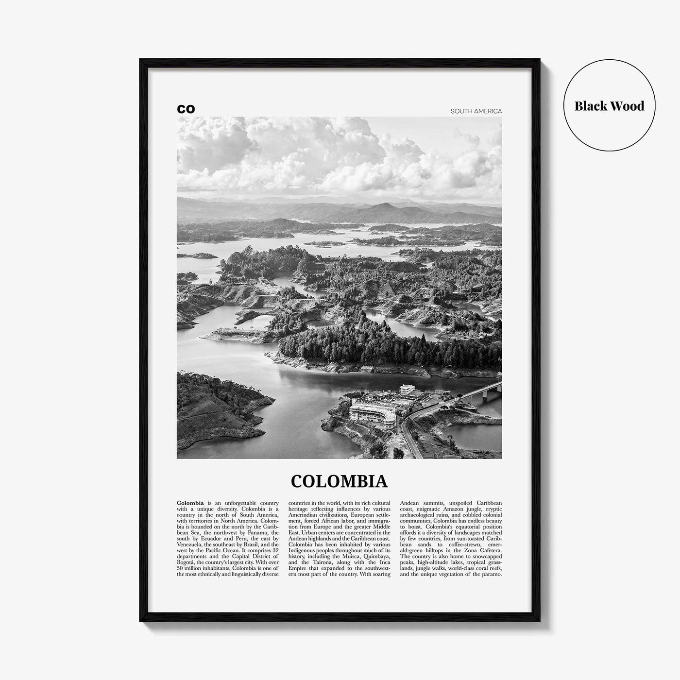 Colombia Print Black and White No 1, Colombia Wall Art, Colombia Poster, Colombia Photo, Bogota, Bogotá, Medellin, Cali, South America