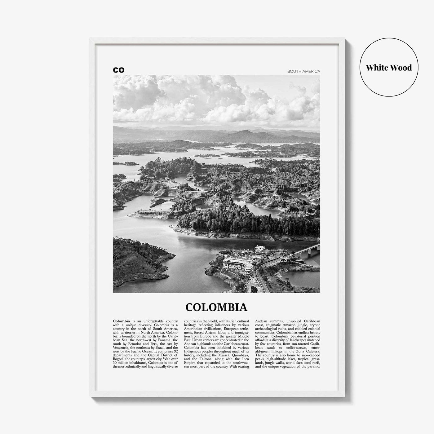 Colombia Print Black and White No 1, Colombia Wall Art, Colombia Poster, Colombia Photo, Bogota, Bogotá, Medellin, Cali, South America