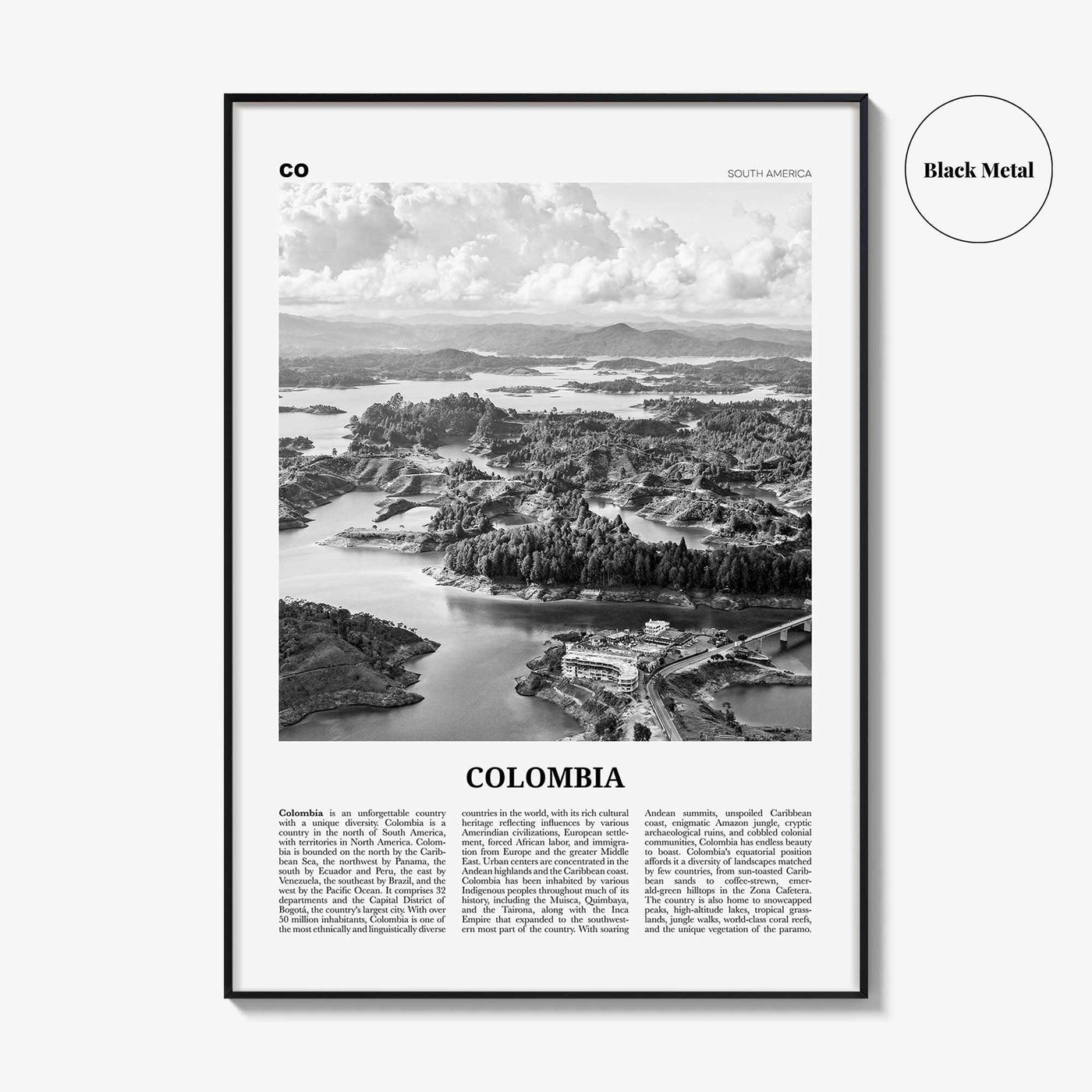 Colombia Print Black and White No 1, Colombia Wall Art, Colombia Poster, Colombia Photo, Bogota, Bogotá, Medellin, Cali, South America