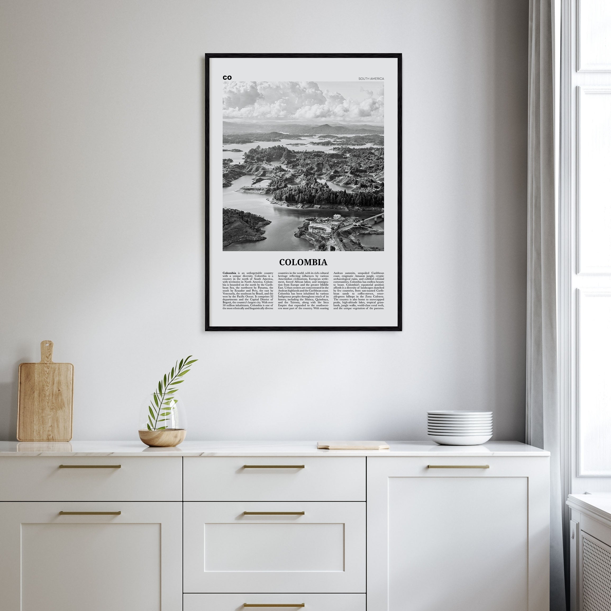 Colombia Travel B&W No 1 Poster