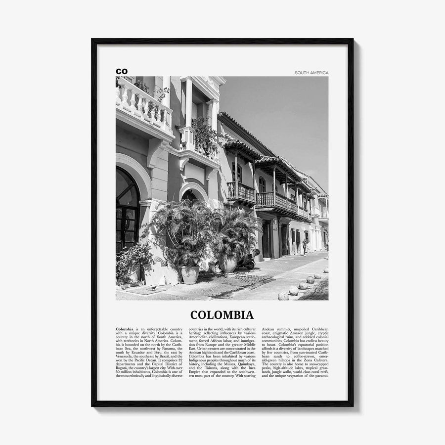 Colombia Print Black and White No 2, Colombia Wall Art, Colombia Poster, Colombia Photo, Bogota, Bogotá, Medellin, Cali, South America
