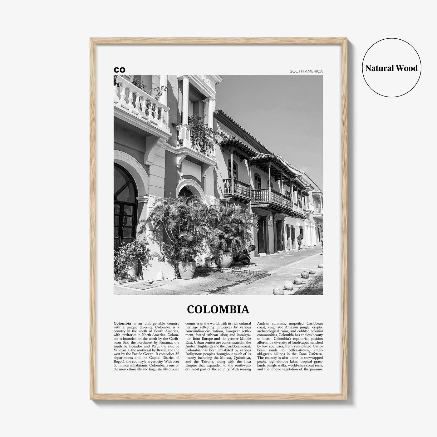 Colombia Print Black and White No 2, Colombia Wall Art, Colombia Poster, Colombia Photo, Bogota, Bogotá, Medellin, Cali, South America