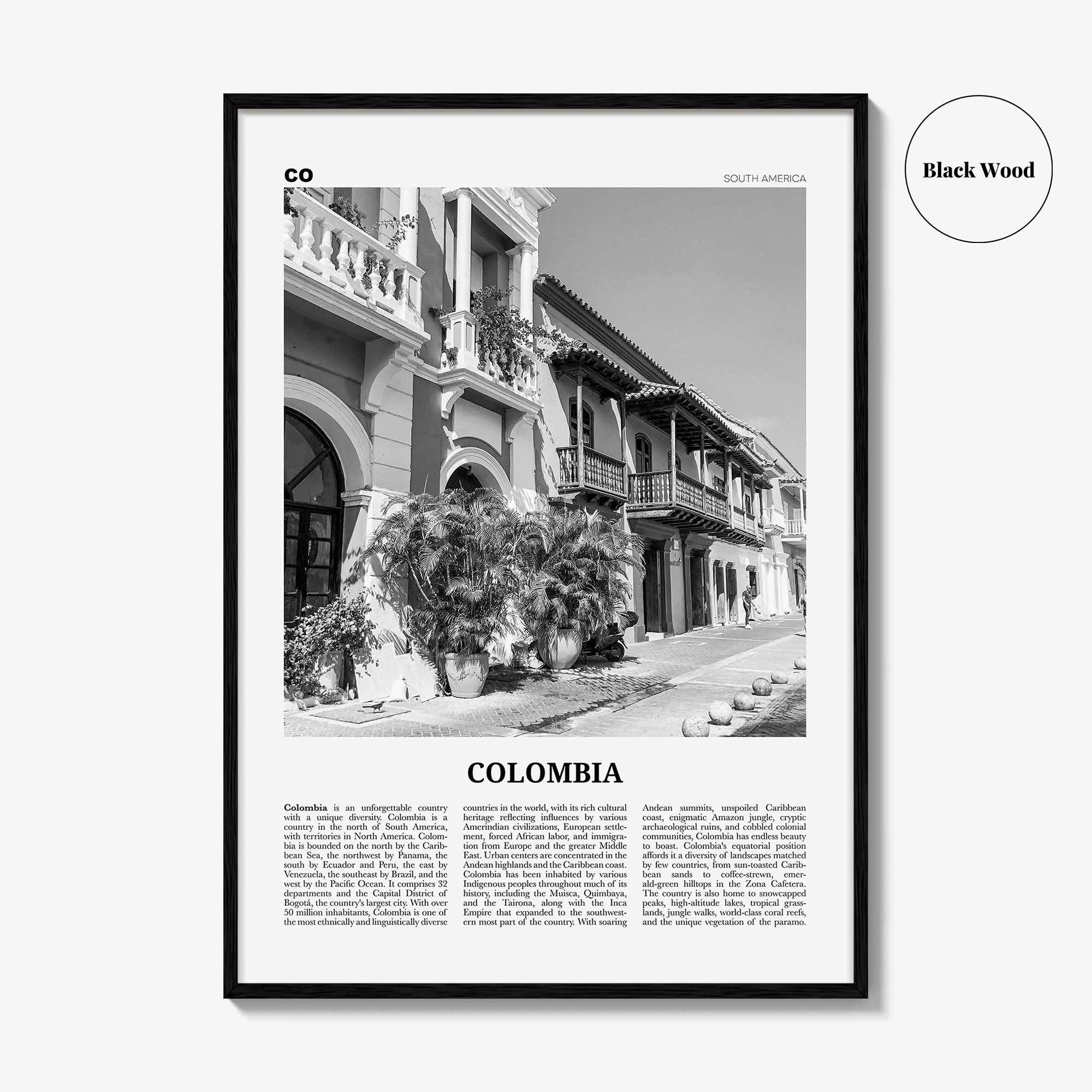 Colombia Print Black and White No 2, Colombia Wall Art, Colombia Poster, Colombia Photo, Bogota, Bogotá, Medellin, Cali, South America