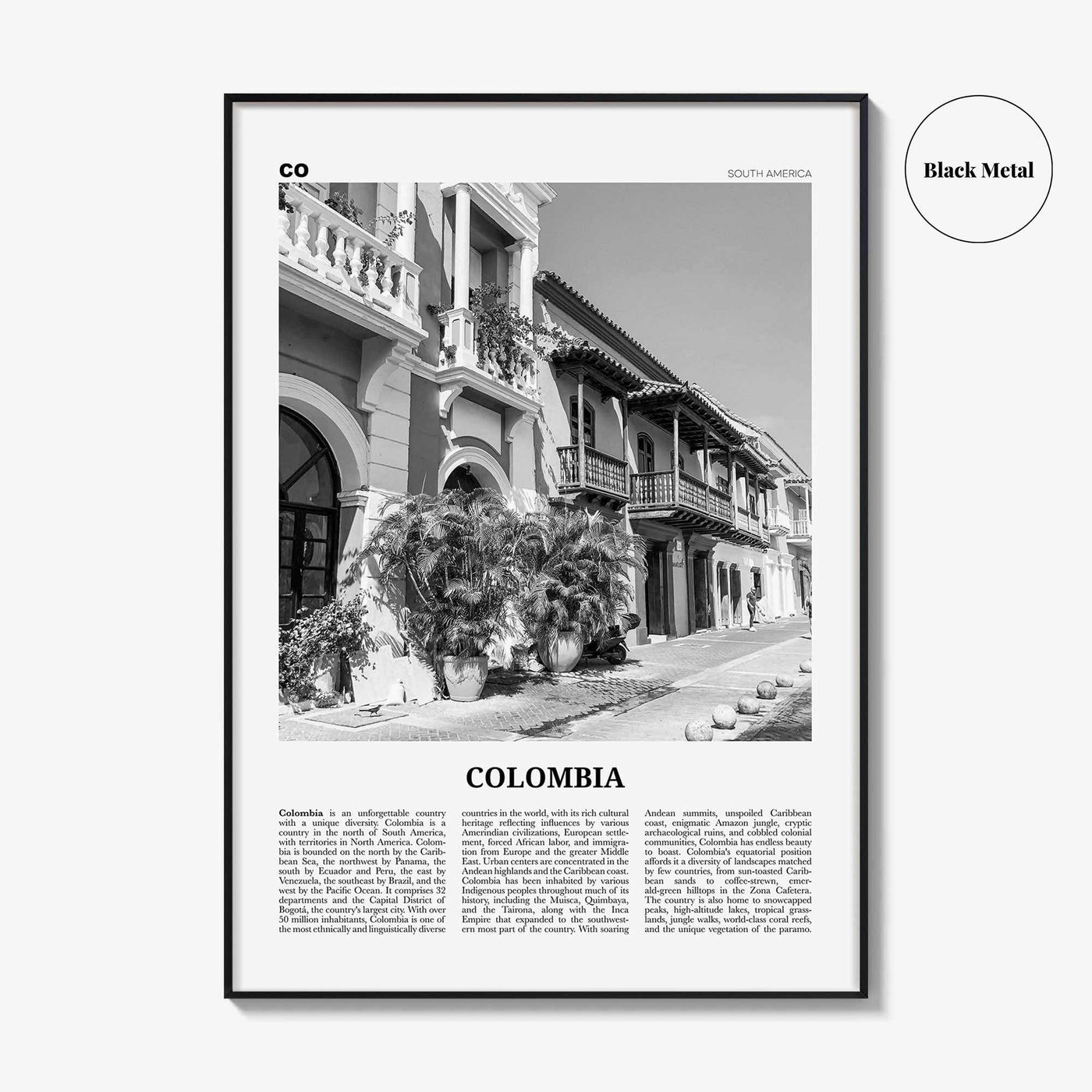 Colombia Print Black and White No 2, Colombia Wall Art, Colombia Poster, Colombia Photo, Bogota, Bogotá, Medellin, Cali, South America