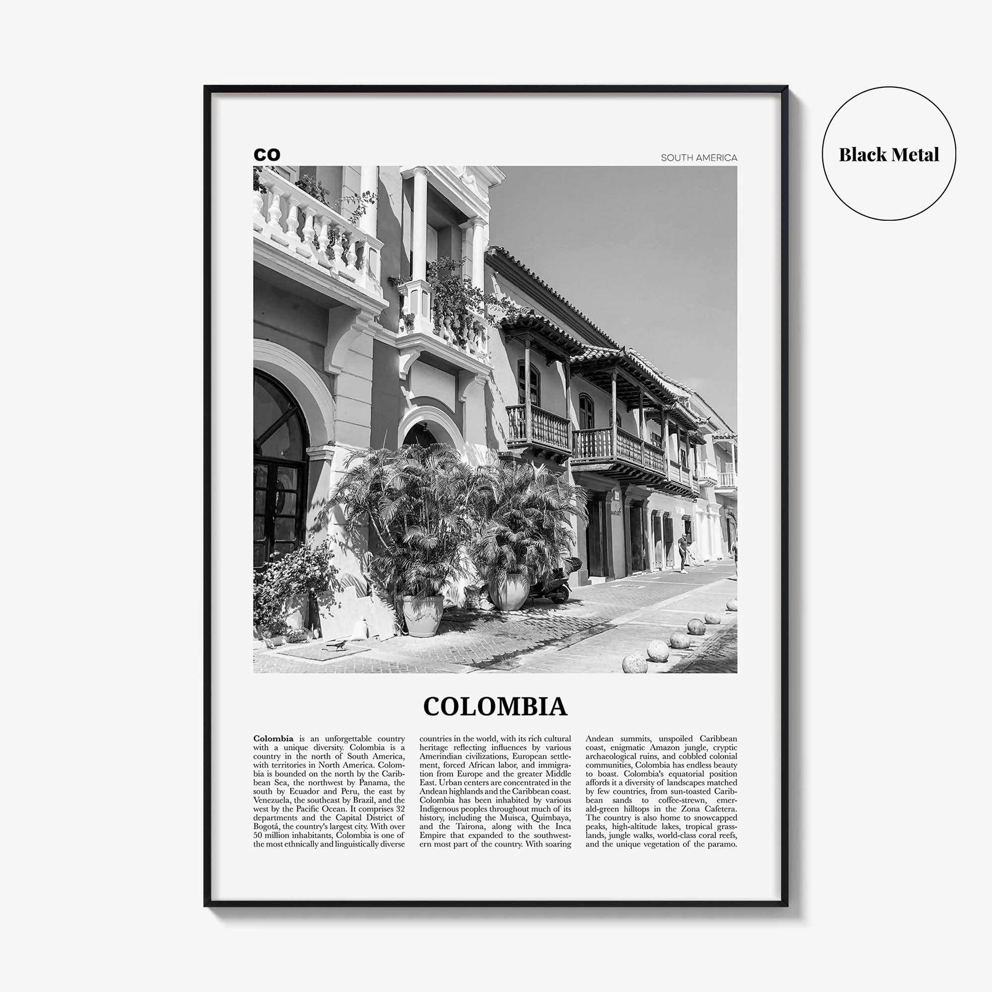 Colombia Print Black and White No 2, Colombia Wall Art, Colombia Poster, Colombia Photo, Bogota, Bogotá, Medellin, Cali, South America
