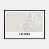 Colombo Map Landscape Poster