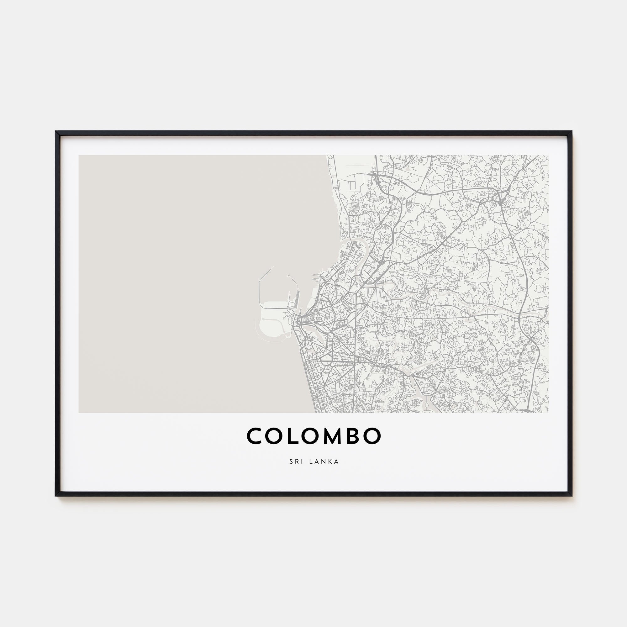 Colombo Map Landscape Poster