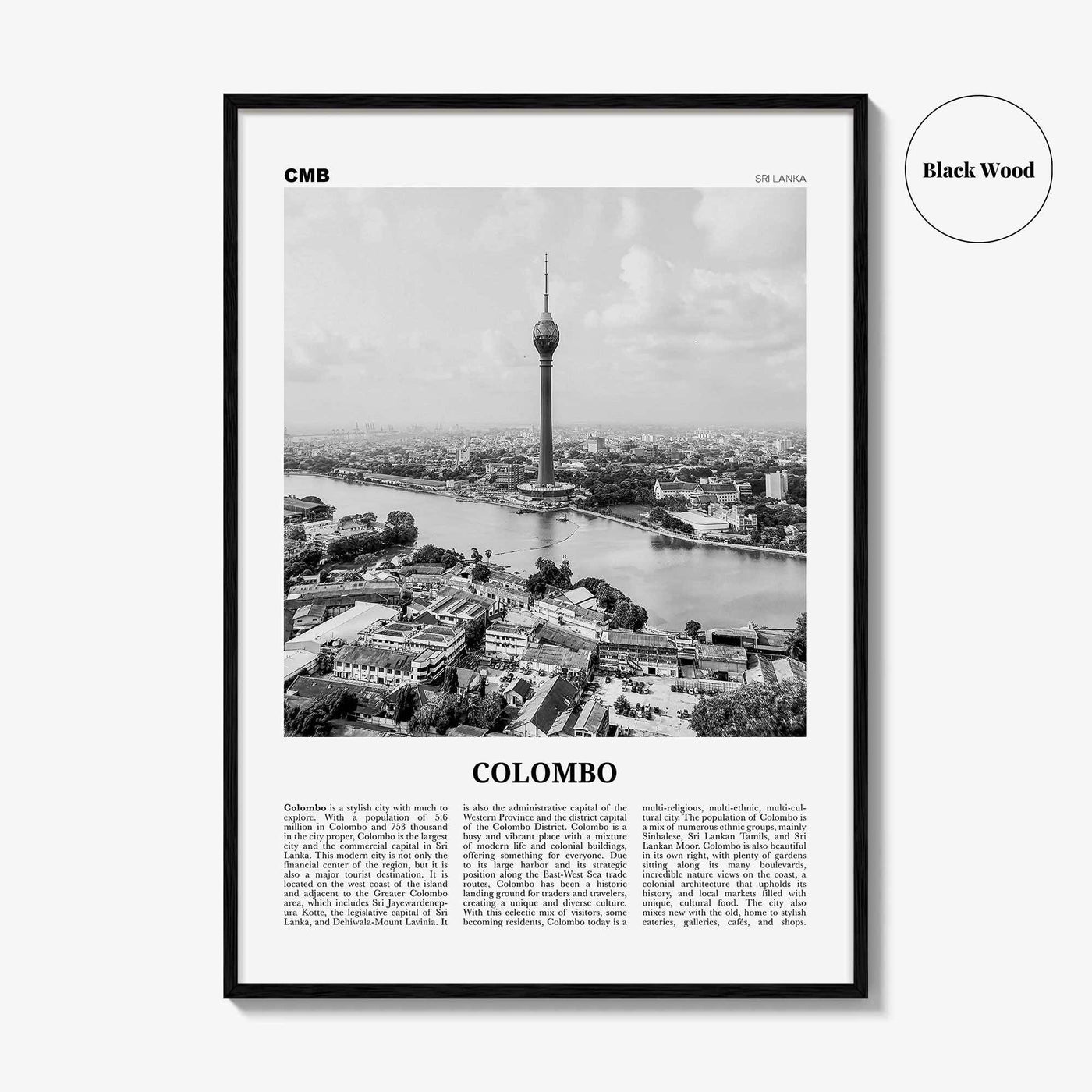 Colombo Print Black and White, Colombo Wall Art, Colombo Poster, Colombo Photo, Colombo Wall Decor, Sri Lanka, Kolamba, Koḻumpu, Asia