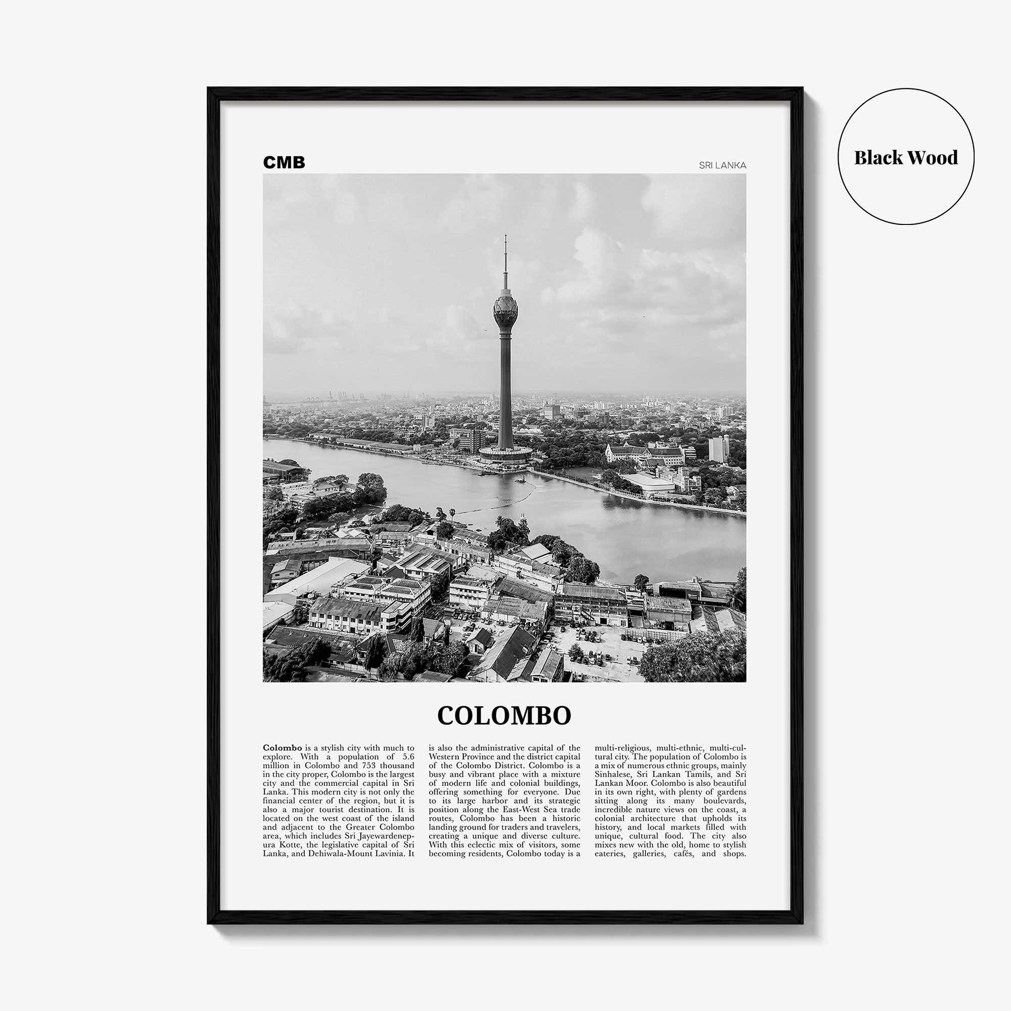 Colombo Print Black and White, Colombo Wall Art, Colombo Poster, Colombo Photo, Colombo Wall Decor, Sri Lanka, Kolamba, Koḻumpu, Asia