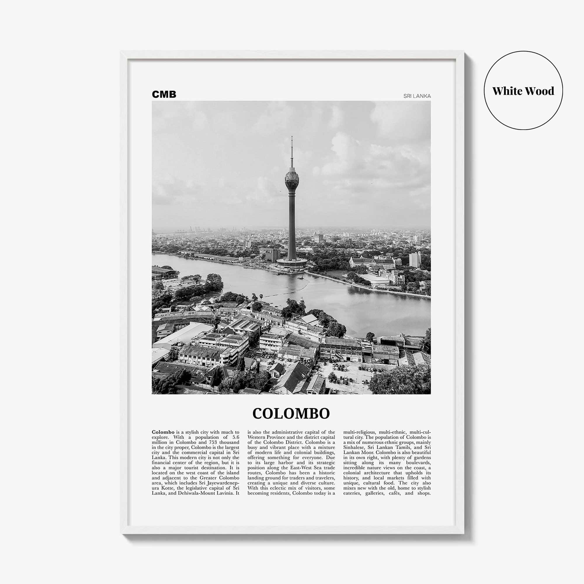 Colombo Print Black and White, Colombo Wall Art, Colombo Poster, Colombo Photo, Colombo Wall Decor, Sri Lanka, Kolamba, Koḻumpu, Asia