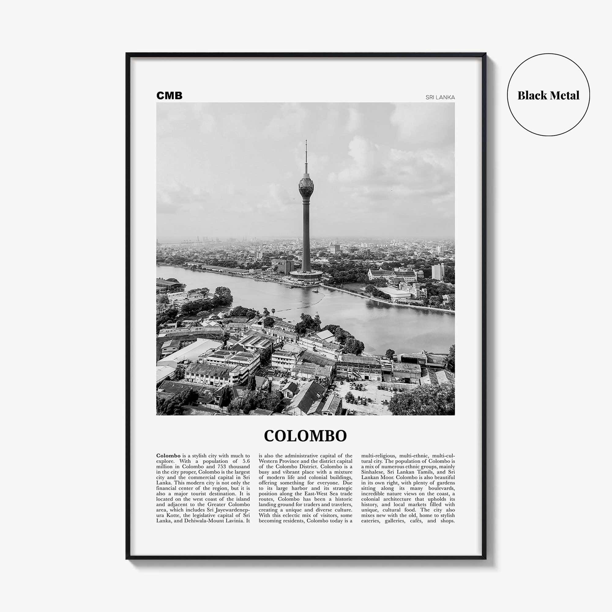 Colombo Print Black and White, Colombo Wall Art, Colombo Poster, Colombo Photo, Colombo Wall Decor, Sri Lanka, Kolamba, Koḻumpu, Asia