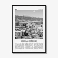 Colorado Springs Print Black and White, Colorado Springs Wall Art, Colorado Springs Poster, USA, United States, North America