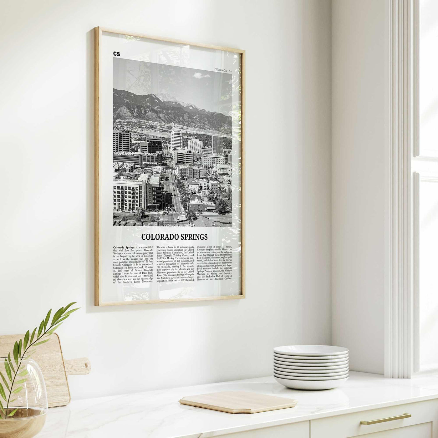 Colorado Springs Print Black and White, Colorado Springs Wall Art, Colorado Springs Poster, USA, United States, North America