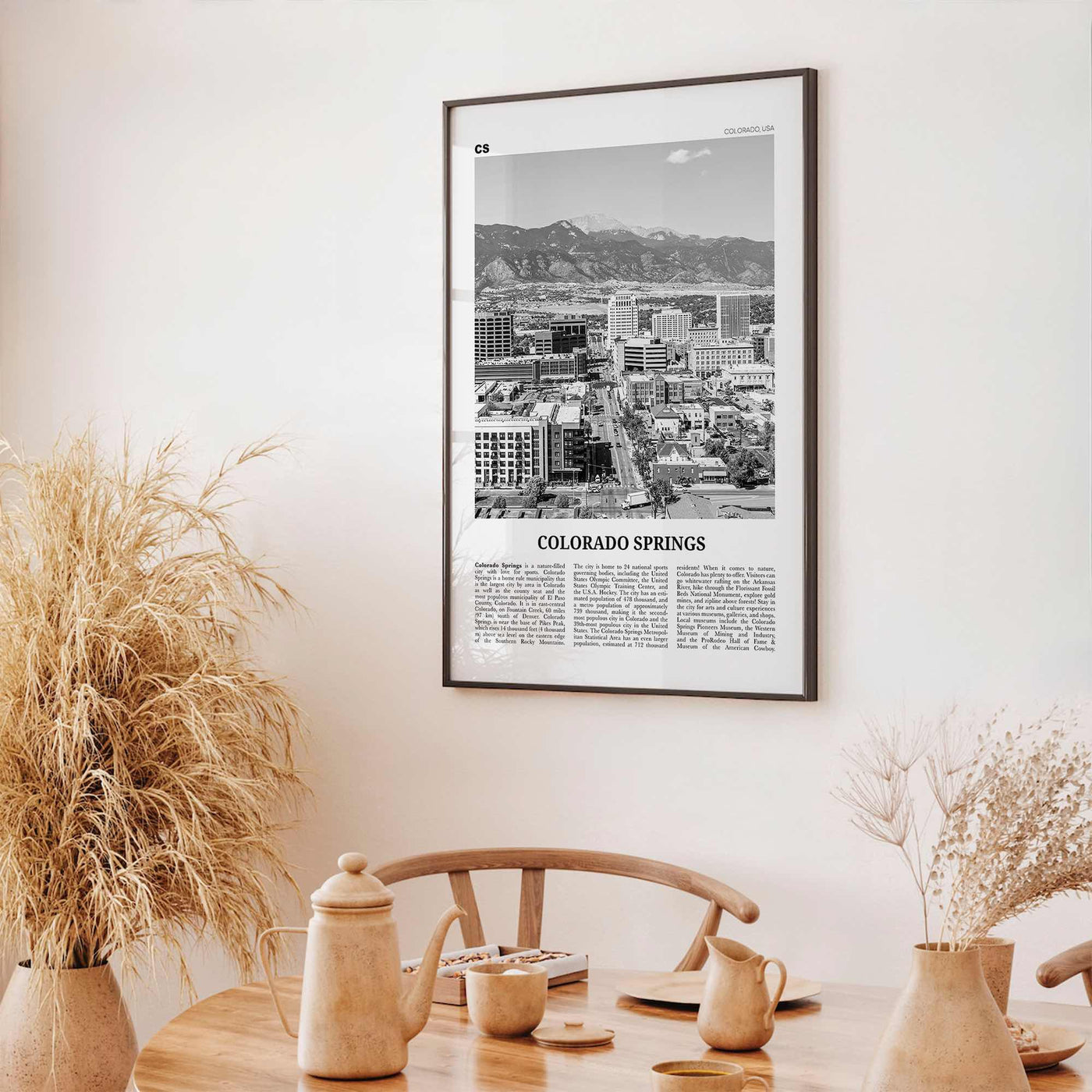 Colorado Springs Print Black and White, Colorado Springs Wall Art, Colorado Springs Poster, USA, United States, North America