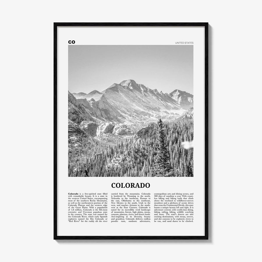 Colorado Print Black and White No 1, Colorado Wall Art, Colorado Poster, Colorado Photo, Colorado Wall Decor, USA, United States