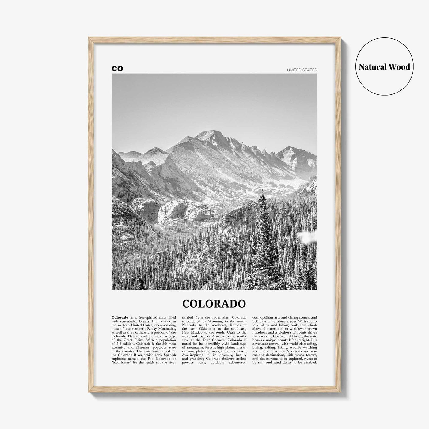 Colorado Print Black and White No 1, Colorado Wall Art, Colorado Poster, Colorado Photo, Colorado Wall Decor, USA, United States