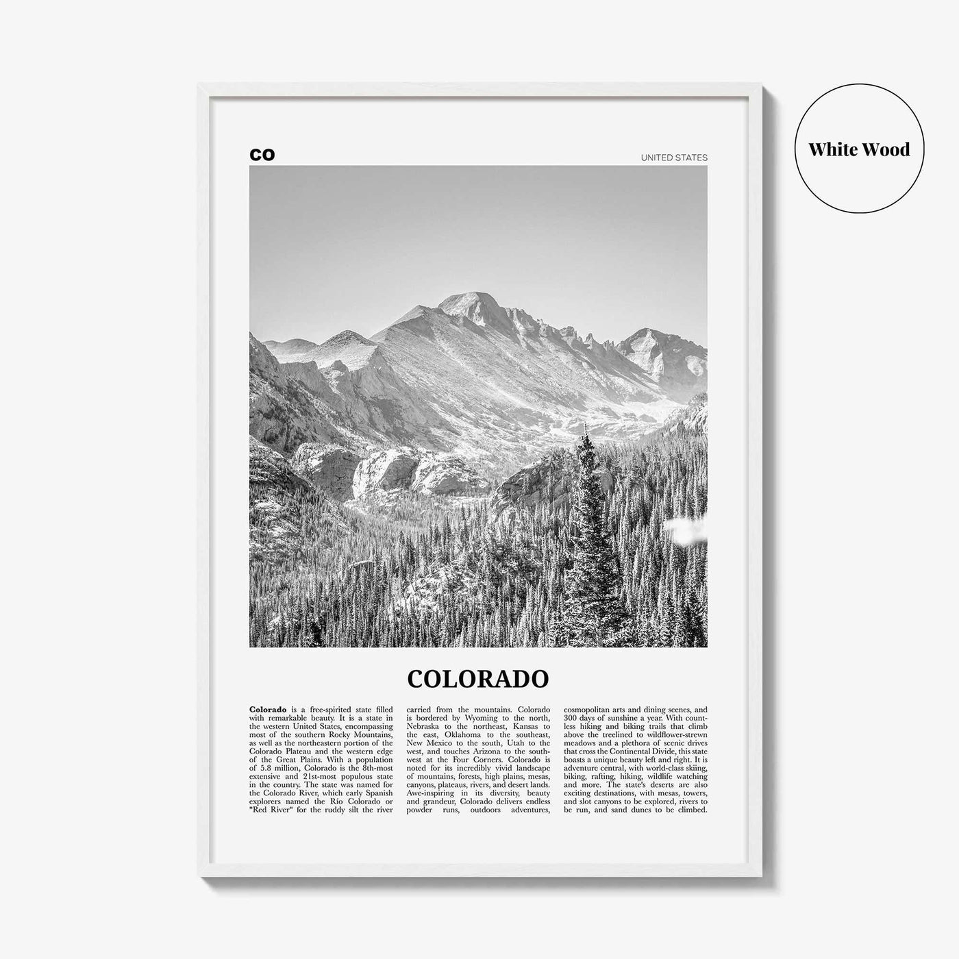 Colorado Print Black and White No 1, Colorado Wall Art, Colorado Poster, Colorado Photo, Colorado Wall Decor, USA, United States