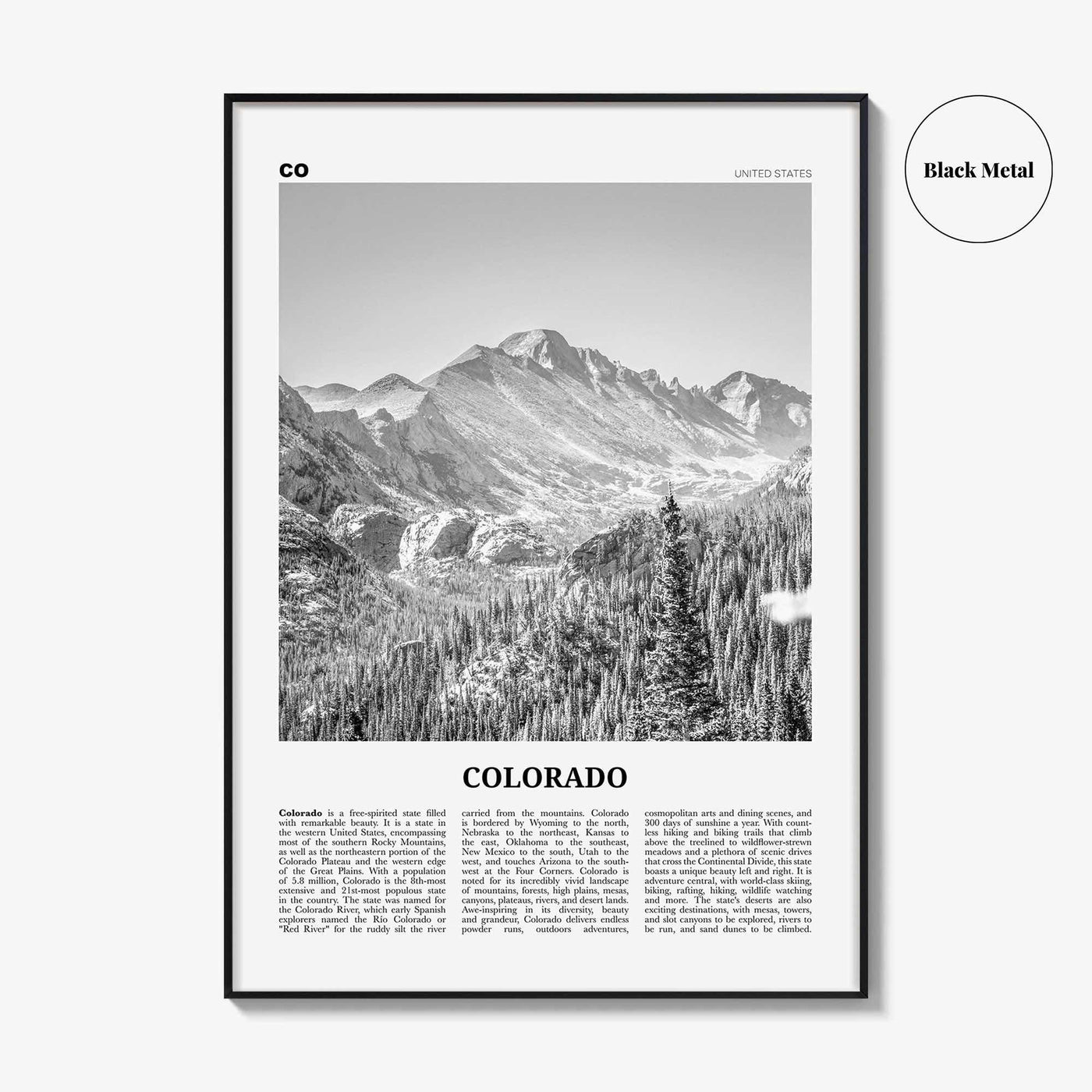Colorado Print Black and White No 1, Colorado Wall Art, Colorado Poster, Colorado Photo, Colorado Wall Decor, USA, United States