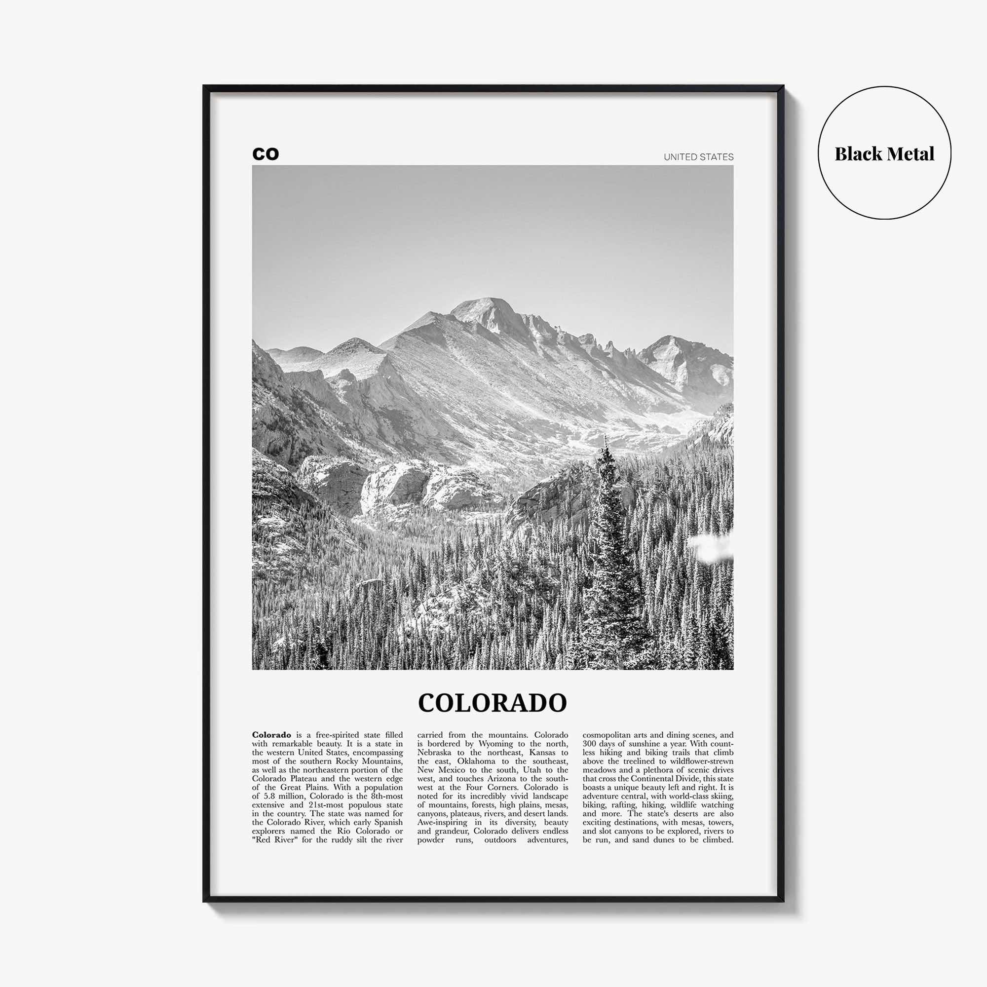 Colorado Print Black and White No 1, Colorado Wall Art, Colorado Poster, Colorado Photo, Colorado Wall Decor, USA, United States