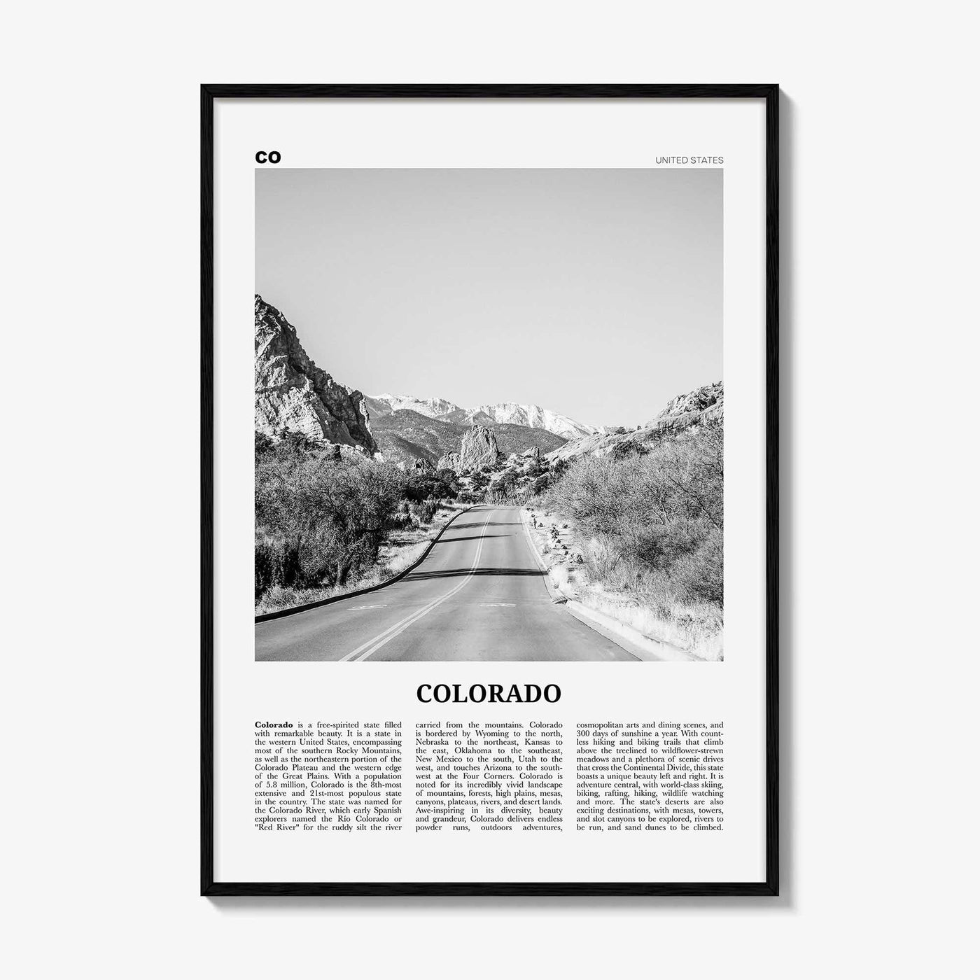 Colorado Print Black and White No 2, Colorado Wall Art, Colorado Poster, Colorado Photo, Colorado Wall Decor, USA, United States
