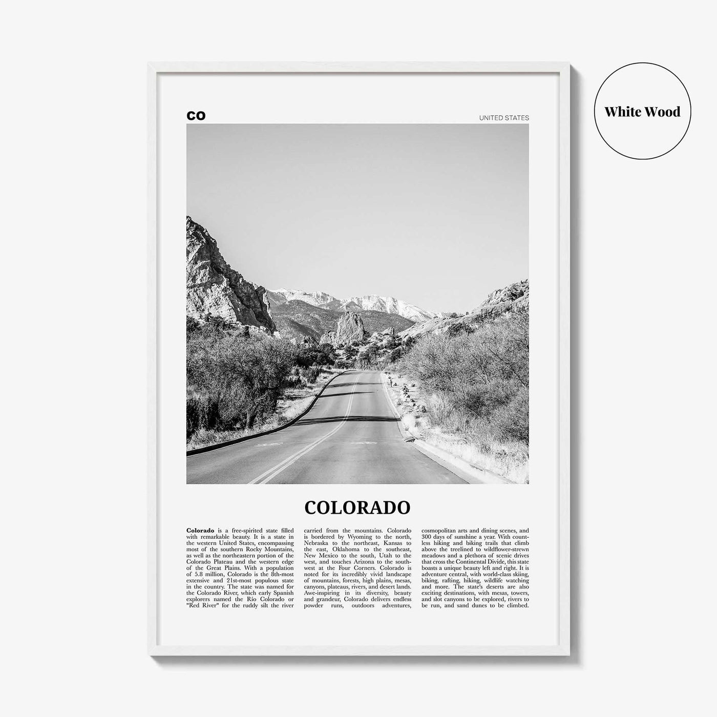 Colorado Print Black and White No 2, Colorado Wall Art, Colorado Poster, Colorado Photo, Colorado Wall Decor, USA, United States