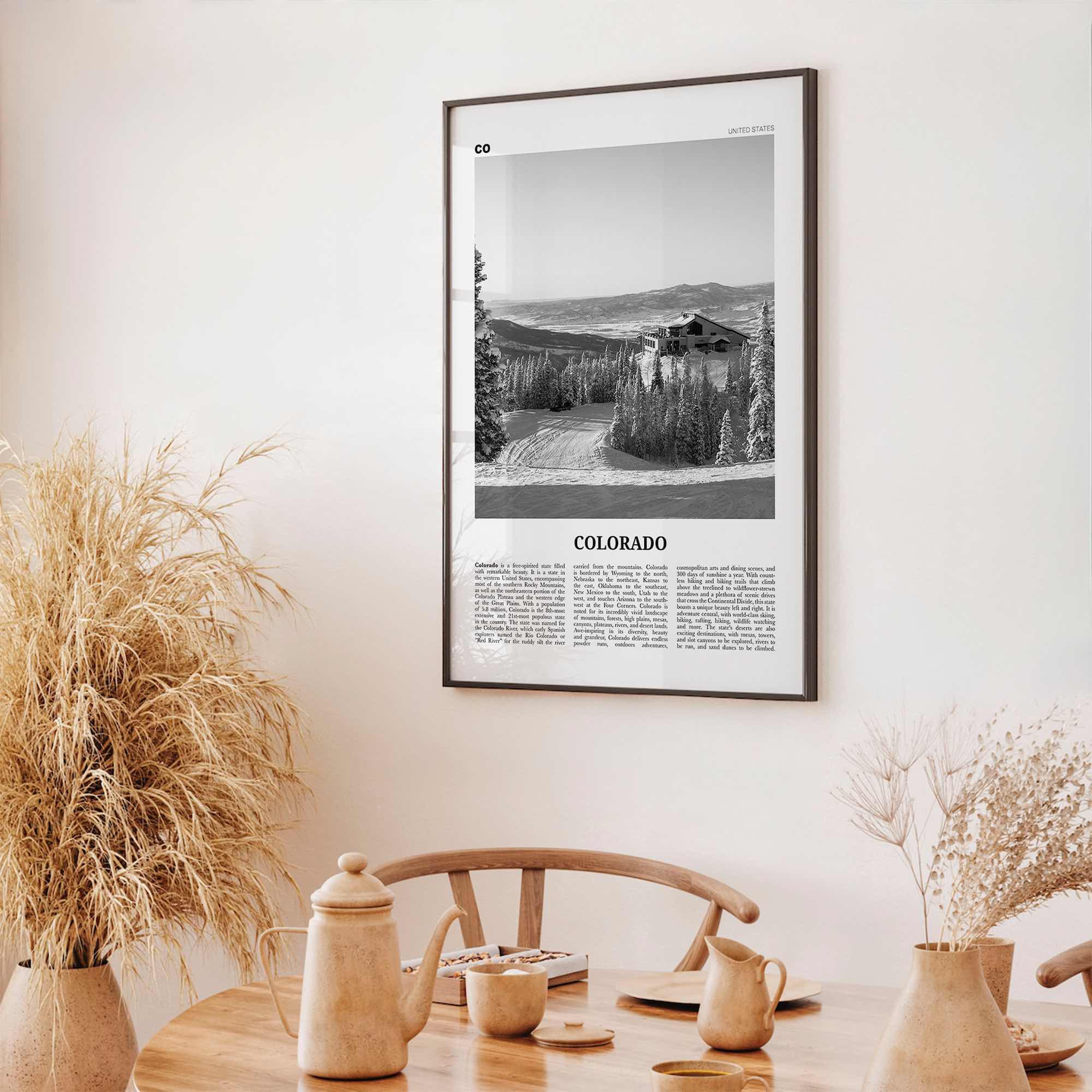 Colorado Print Black and White No 3, Colorado Wall Art, Colorado Poster, Colorado Photo, Colorado Wall Décor, Colorado Map, United States