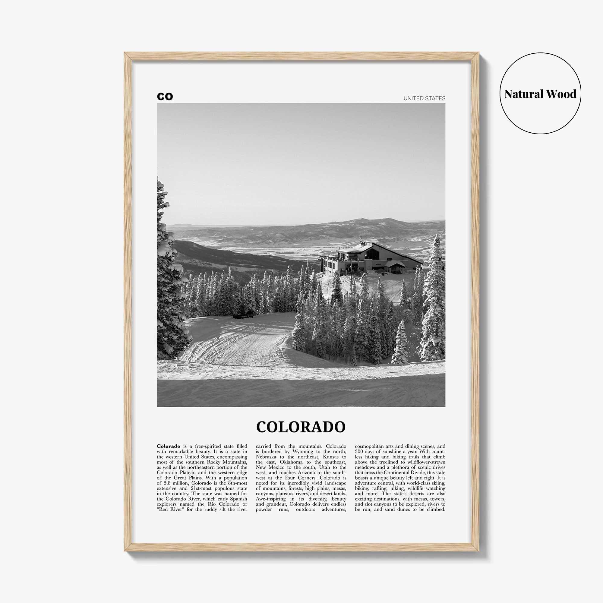 Colorado Print Black and White No 3, Colorado Wall Art, Colorado Poster, Colorado Photo, Colorado Wall Décor, Colorado Map, United States