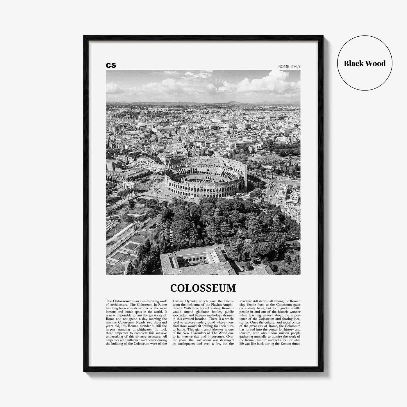 Colosseum Print Black and White, Colosseum Wall Art, Colosseum Poster, Colosseum Photo, Colosseum Wall Décor, Colosseum Map, Rome, Italy