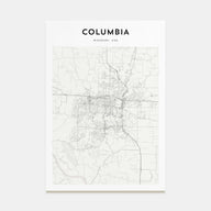 Columbia, Missouri Map Portrait Poster