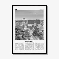 Columbia Print Black and White Missouri, Columbia Wall Art, Columbia Poster, Columbia Photo, Columbia Map, Columbia Wall Decor, USA