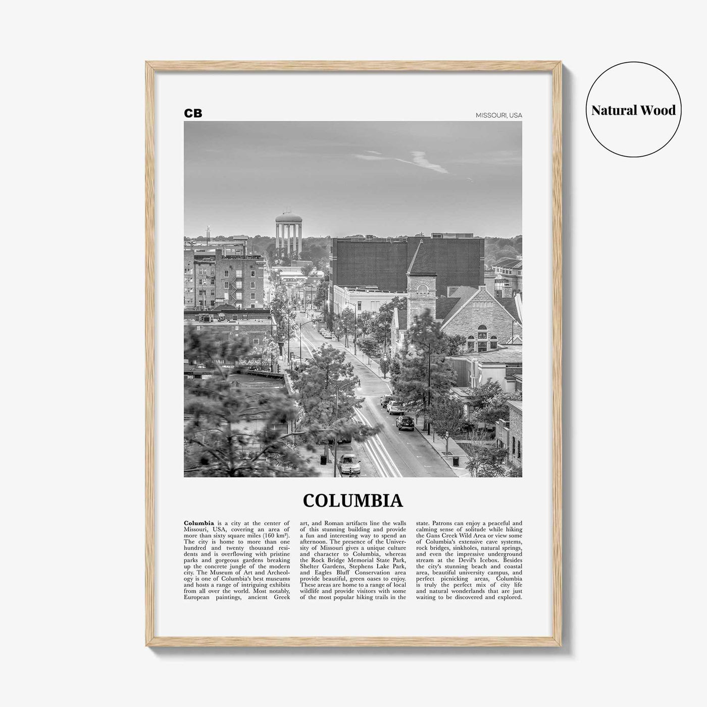 Columbia Print Black and White Missouri, Columbia Wall Art, Columbia Poster, Columbia Photo, Columbia Map, Columbia Wall Decor, USA