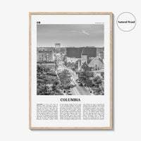 Columbia Print Black and White Missouri, Columbia Wall Art, Columbia Poster, Columbia Photo, Columbia Map, Columbia Wall Decor, USA