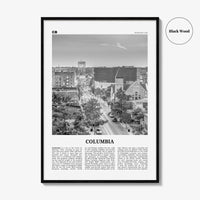 Columbia Print Black and White Missouri, Columbia Wall Art, Columbia Poster, Columbia Photo, Columbia Map, Columbia Wall Decor, USA