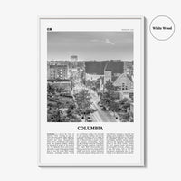 Columbia Print Black and White Missouri, Columbia Wall Art, Columbia Poster, Columbia Photo, Columbia Map, Columbia Wall Decor, USA