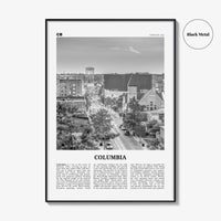 Columbia Print Black and White Missouri, Columbia Wall Art, Columbia Poster, Columbia Photo, Columbia Map, Columbia Wall Decor, USA
