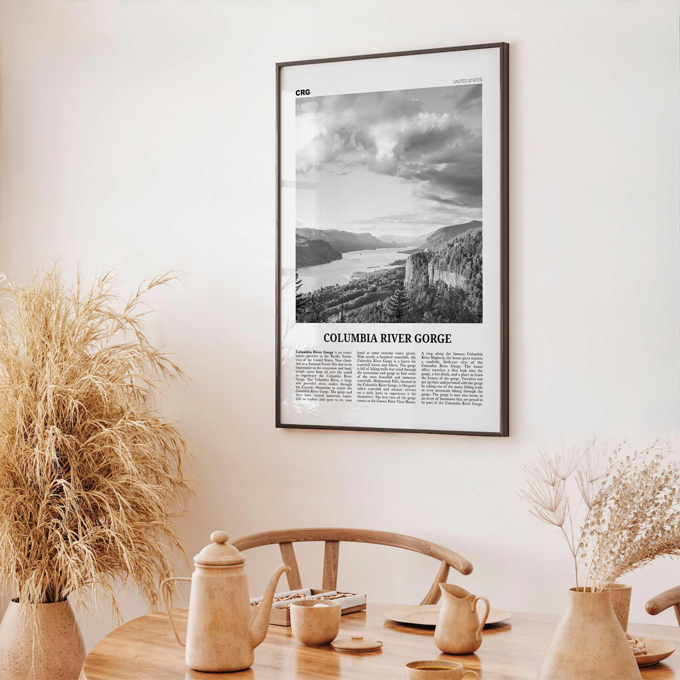 Columbia River Gorge Print Black and White, Columbia River Gorge Wall Art, Columbia River Gorge Poster, Columbia River Gorge Photo